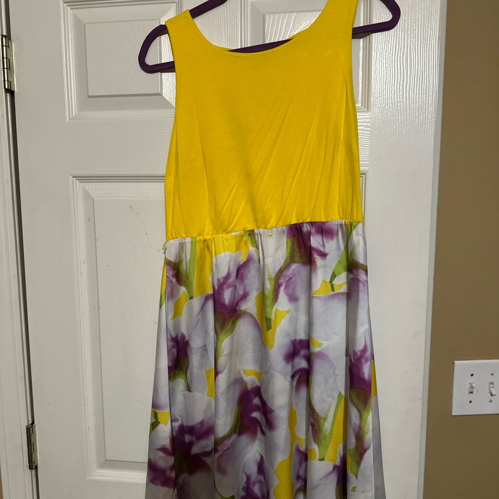 Cynthia Rowley Yellow and Purple Sleeveless Sundress